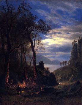 Albert Bierstadt : The Campfire